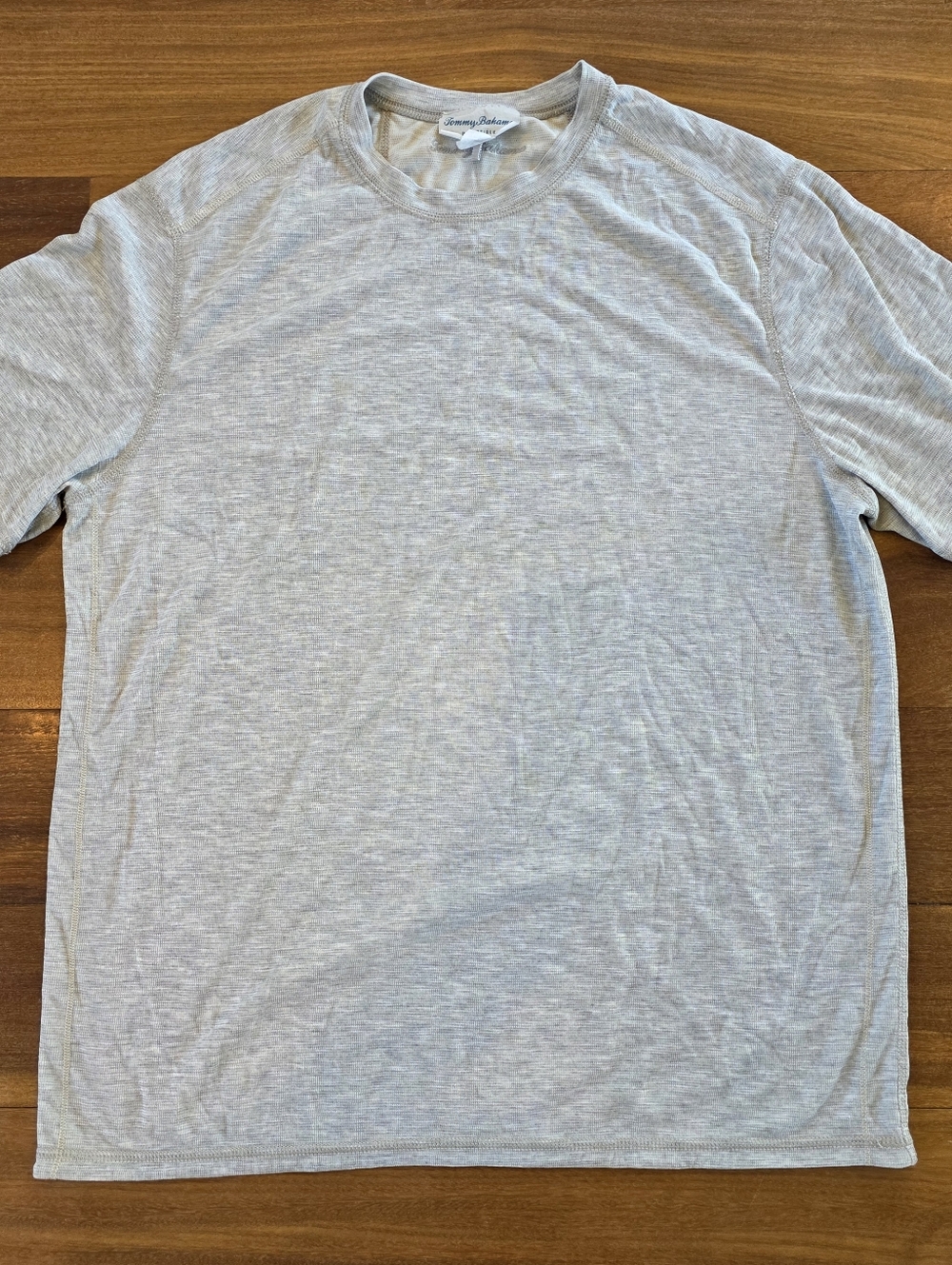 Tommy Bahama Reversible Slub Knit T Shirt Mens Large Beige Lightweight